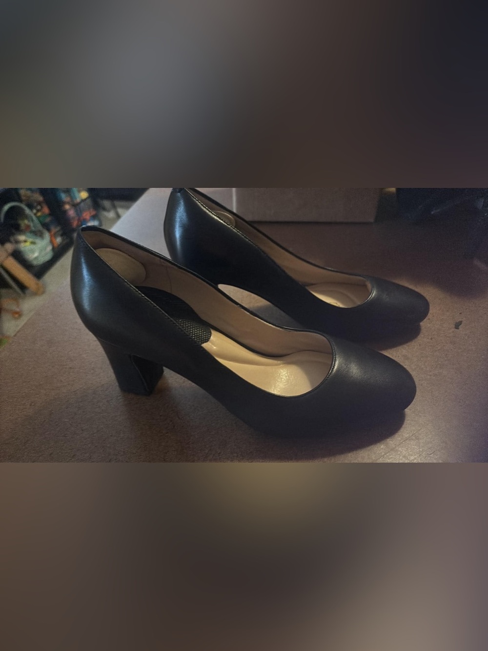 Easy Spirit Black Round-Toe Block Heel Pumps